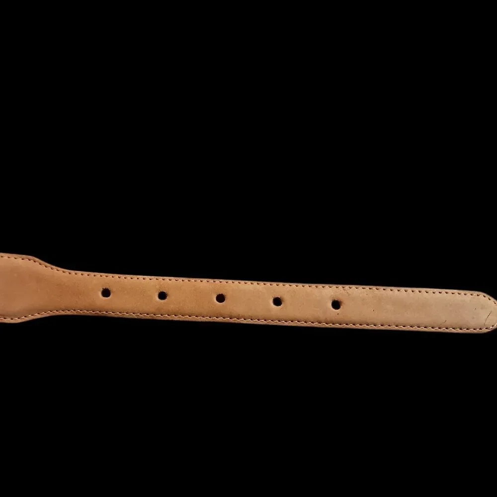 Justen Brown Leather and Tan Suede 26" Western Belt with Embellished Back - Picture 8 of 12